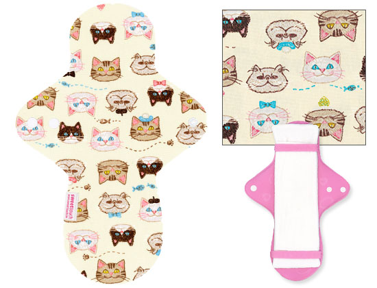 甜蜜接觸SweetTouch-分離型日用布衛生巾28cm外襯+三層口袋吸水墊套組+送標準額外吸水墊1片