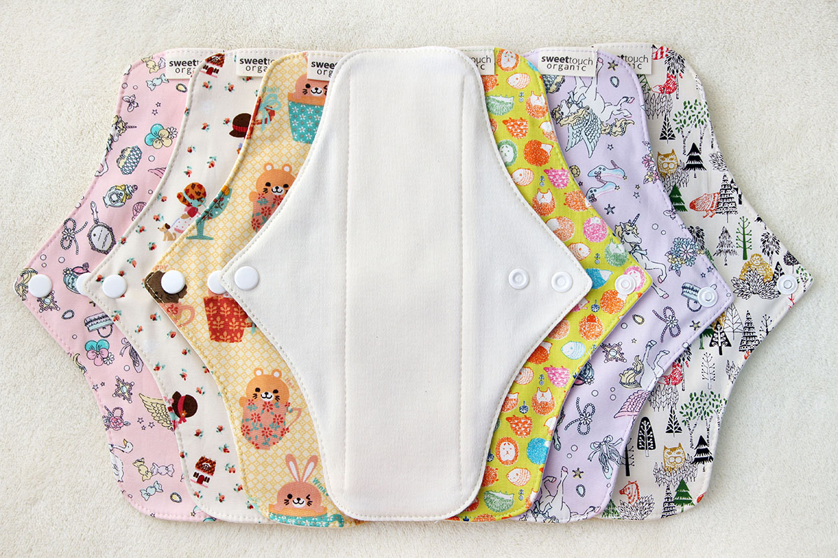 甜蜜接觸SweetTouch-有機棉24cm布衛生巾5件組