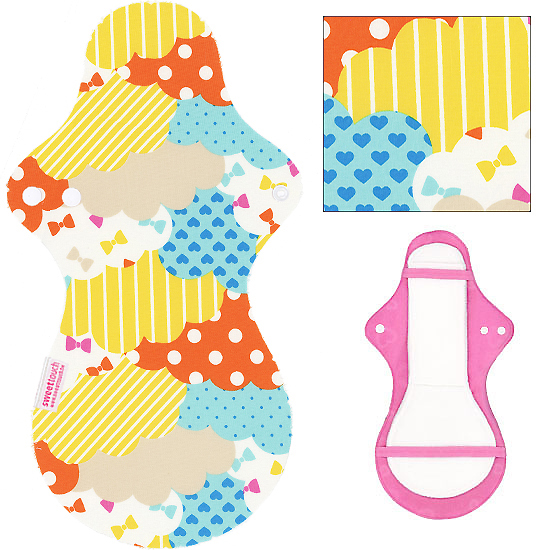 甜蜜接觸SweetTouch-分離型夜用加大尾翼布衛生巾36cm外襯+三層口袋吸水墊套組