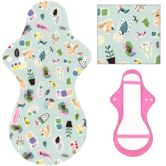 甜蜜接觸SweetTouch-分離型夜用加大尾翼布衛生巾36cm外襯+三層口袋吸水墊套組